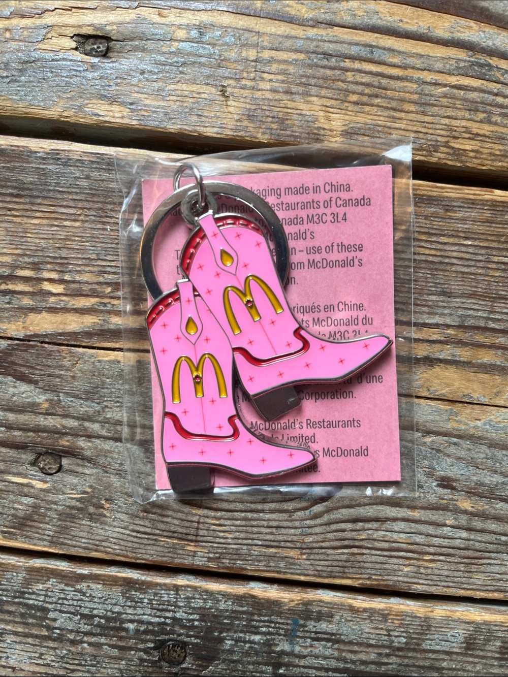 NWT McDonald's x Shania Twain Pink Cowboy Boot Keychain LTD ED